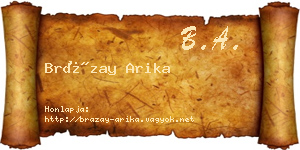 Brázay Arika névjegykártya